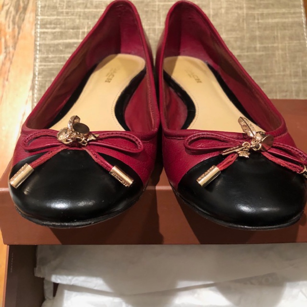 COACH, Charm Embellished Ballet Flats, Size 5.5